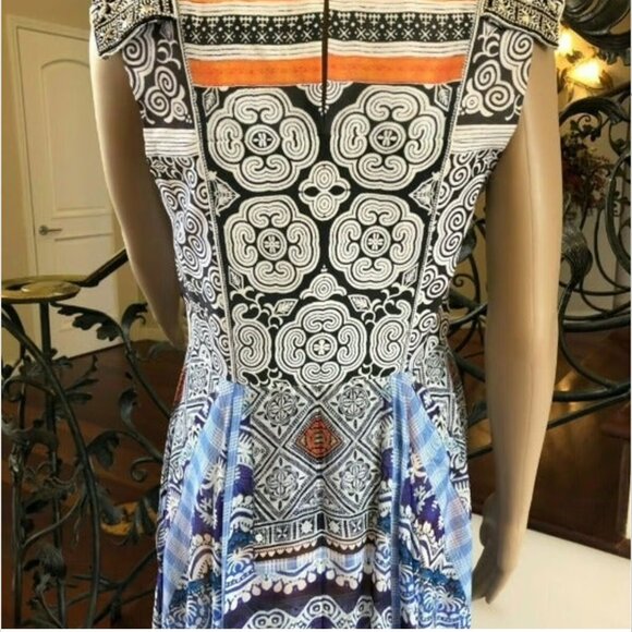 New! Camila Mini Silk dress with Overlay, Multi Color Size Small - Picture 5 of 11